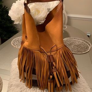 Authentic Burberry fringe tote bag